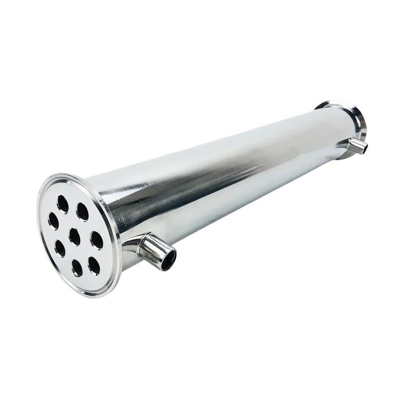 2.5inch FlangeOD77.5,Sanitary Dephlegmator/Distillation Condenser,8 Pipes Inside/ID 10mm,L-400mm,1/4