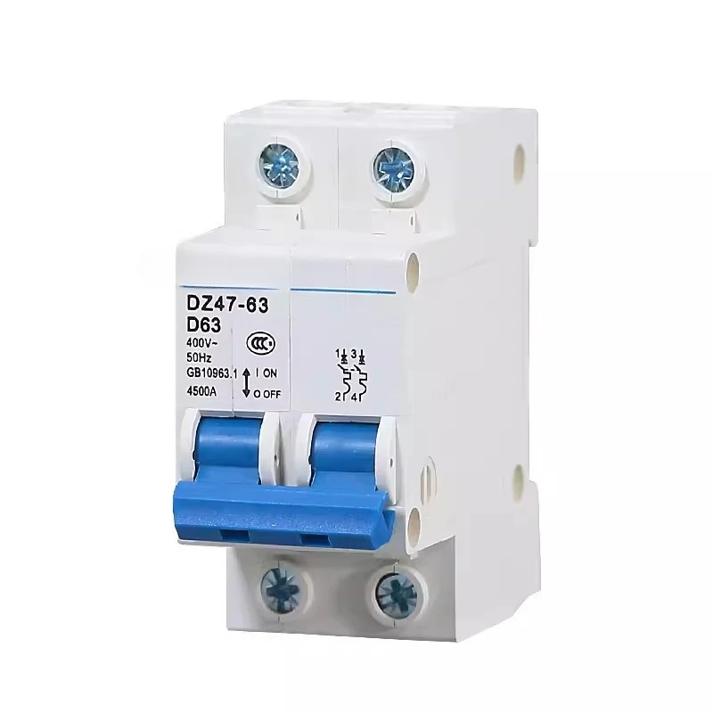 Small circuit breaker DZ47-63 air switch household protector 1P2P 3P 4P C16A32A40A63A