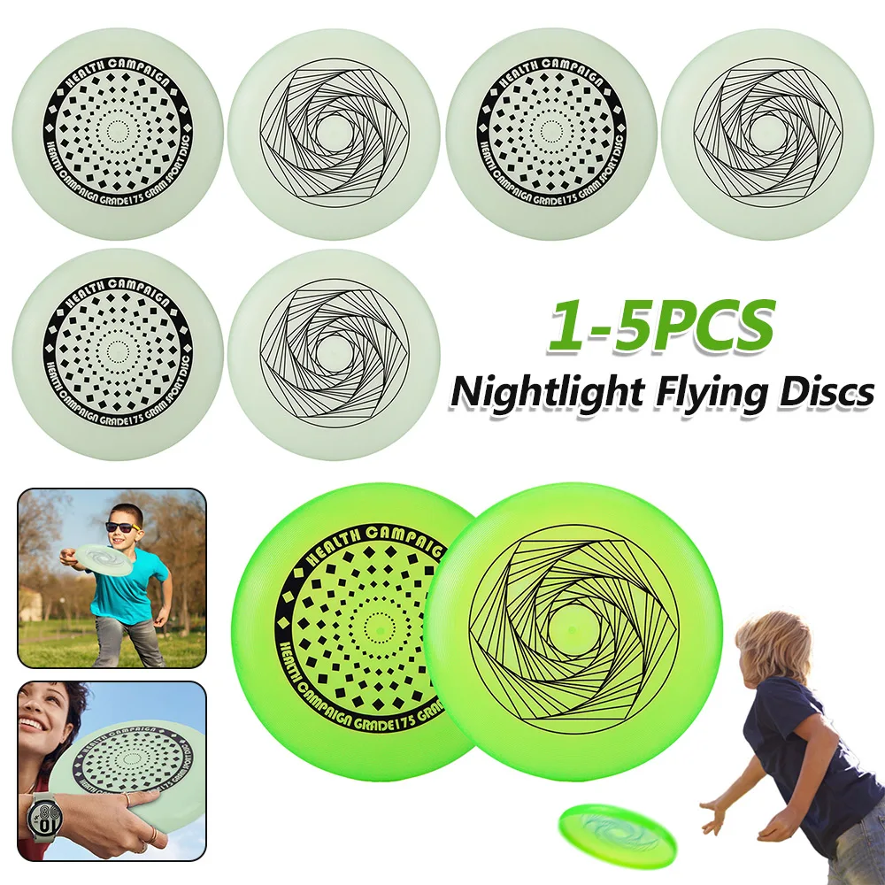 Nightlight Flying Discs 175g Fluorescence Flying Discs Swivel Flying Discs for Outdoor Sports Beach Camping Game