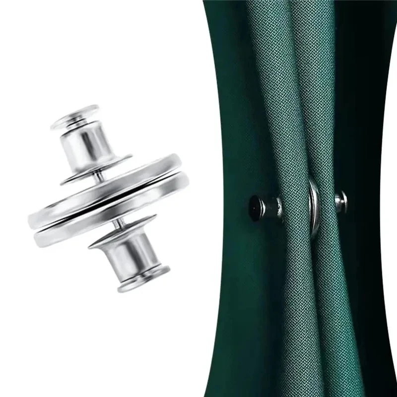 1/2/3/4/5/6 Paires de Clips Magnétiques pour Rideaux, Sans Perçage, Bouton Anti-Lumière, Aimants de 20MM