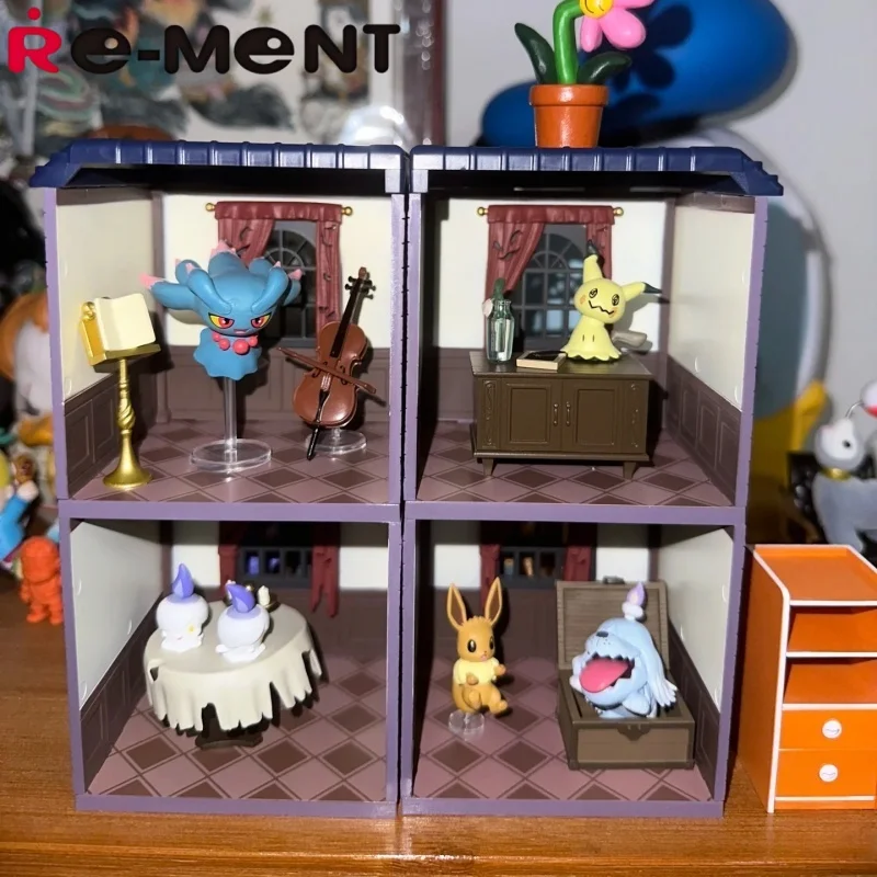 Re-Ment Pokemon Midnight Mystery House 2 colección de escenas en miniatura caja ciega modelo de acción juguete sorpresa regalo para coleccionistas