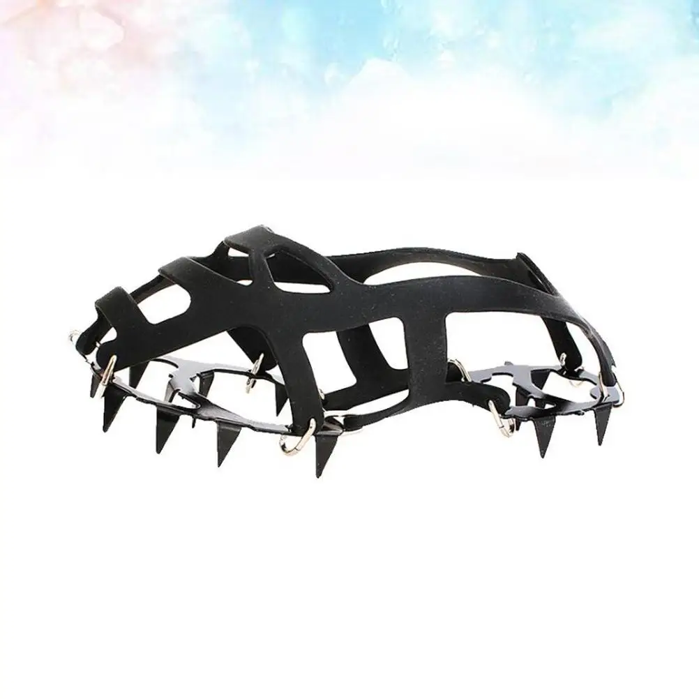 18 الأسنان سيليكون الأشرطة المضادة للانزلاق الثلوج المسامير أغطية الحذاء خفيفة الوزن دائم تسلق تسلق الجبال الأطفال المسنين