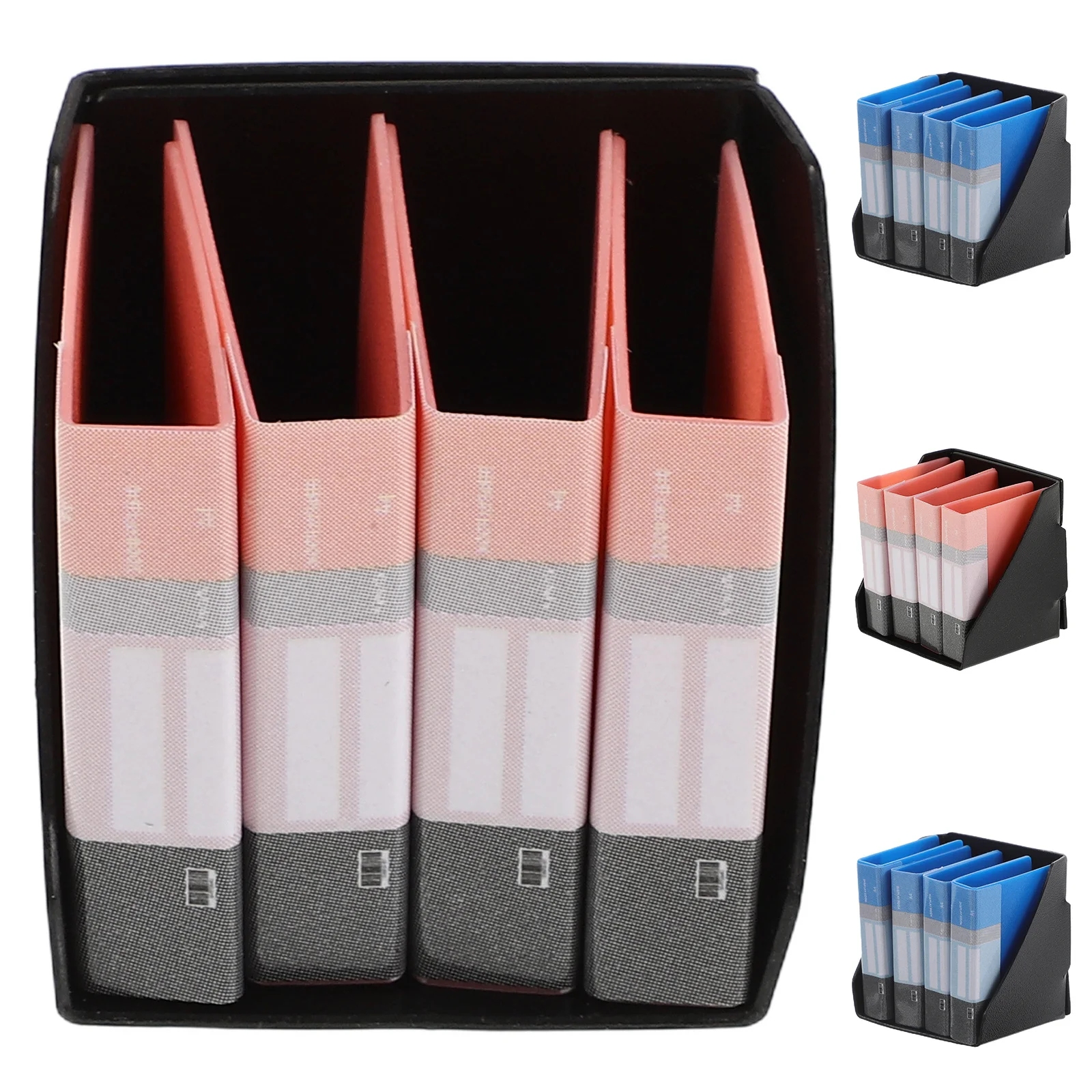 

4Sets Tiny Office Folder Mini Paper Document Holder for Dollhouse Scene Props and Decor Dollhouse File Folder File Organizer