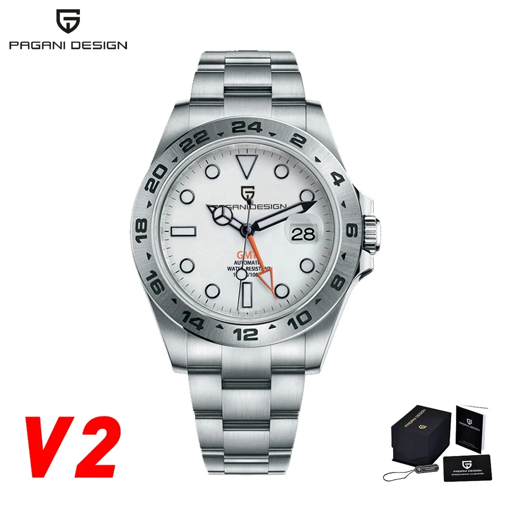2026 PAGANI Design Neue Herren Automatik-Mechanische Uhren GMT Uhr 42mm Saphirglas Edelstahl Wasserdichte Uhr Reloj Hombre