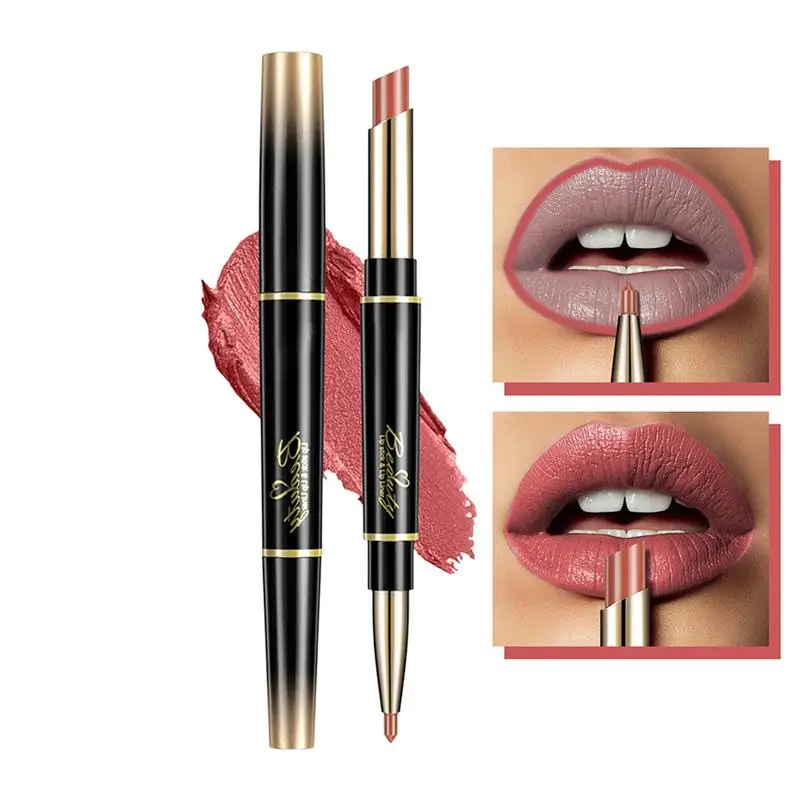 Lipliner Potlood Non-Stick Cup Lip Marker Lipgloss Lipvlek Lipliner En Lippenstift Combinatie Langdurige Lip Make-Up Potlood