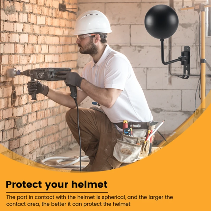 

180° Motorcycle Helmet Rack, Rotation Metal Helmet Holder Wall Mount, Helmet Holder Bike With 2 Hooks Helmet Hanger-L94A