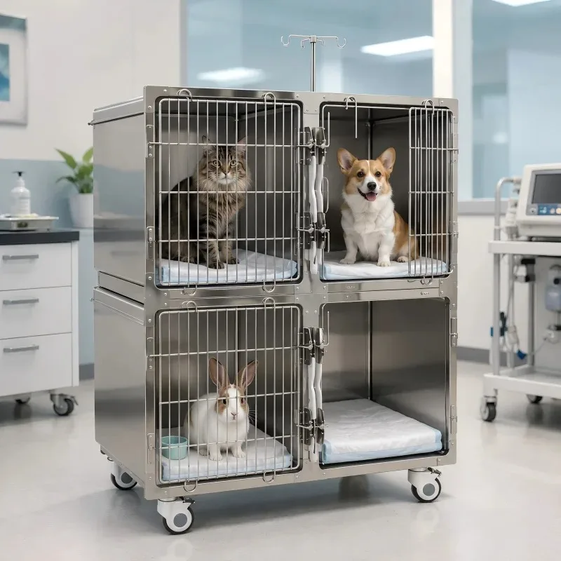 [Hot Sale]Pet Isolation Cage Combination Stainless Steel Customizable For Dogs Pets Chickens Pigeons Animal Clinic