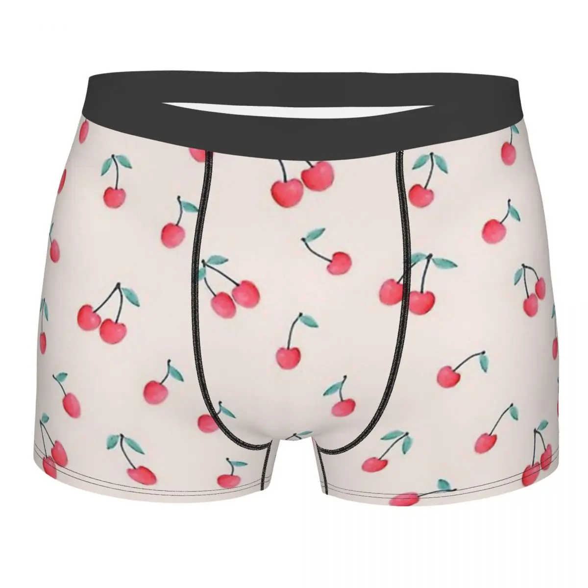 Cute Pink Cherry Print Animal Cute Forest Ocean Underpants Breathbale Panties Men's Underwear Comfortable Shorts Boxer Briefs