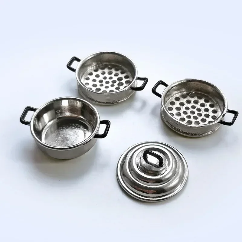 Doll House Accessories: Miniature Food Play Kitchenware Kitchenware Model Toys Mini Three-Layer Steamer Steamer