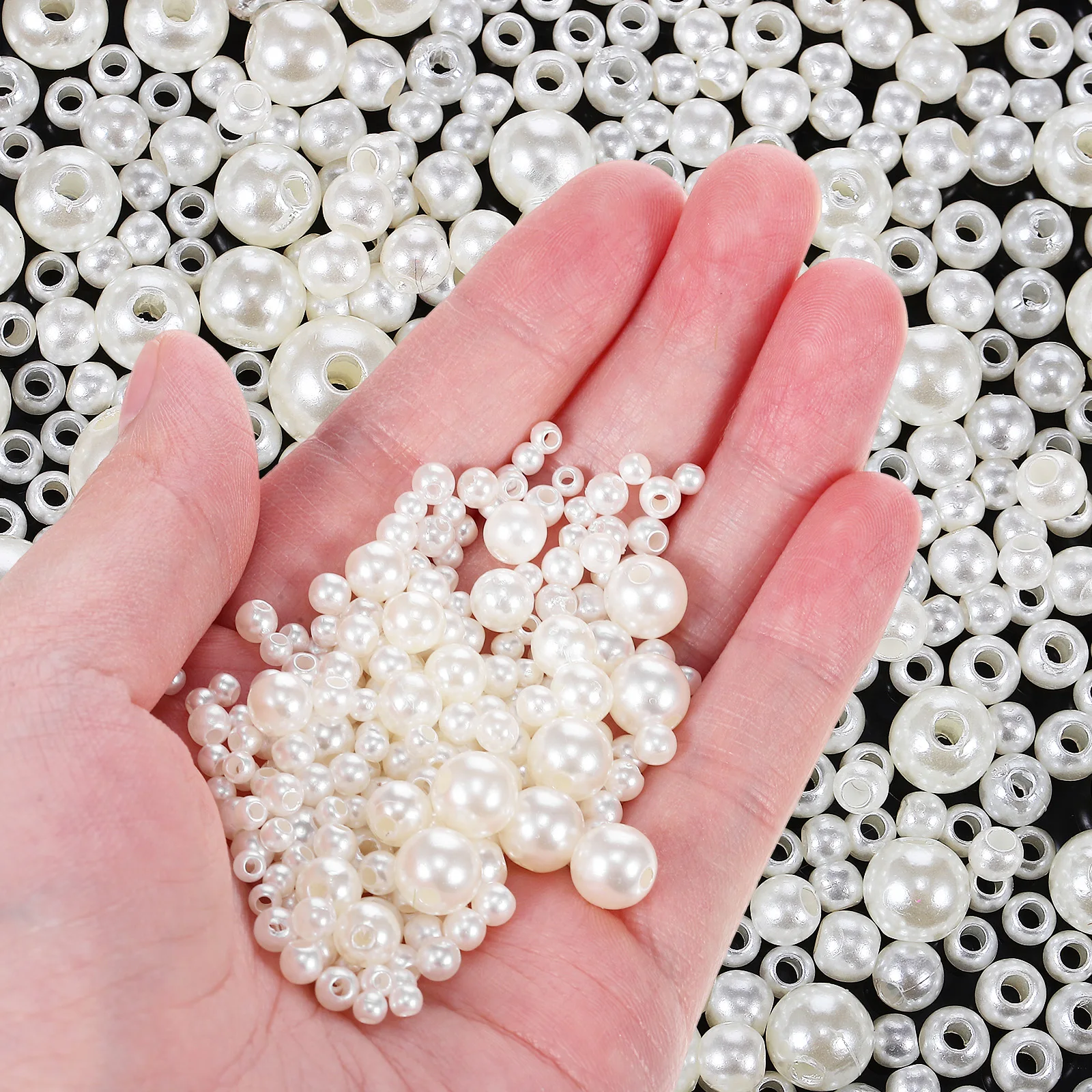 

900pcs Gold Beads 18k 3mm 4mm 5mm Mixed Pearls 6 8mm DIY Jewelry Making Necklace Bracelet Earrings Craft Supplies Round Beads