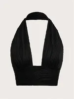 Sexy Solid Backless Crop Halter Top Women Summer 2024 Y2K Clothes Grunge High Street Style Club Sleeveless Cami Top Streetwear
