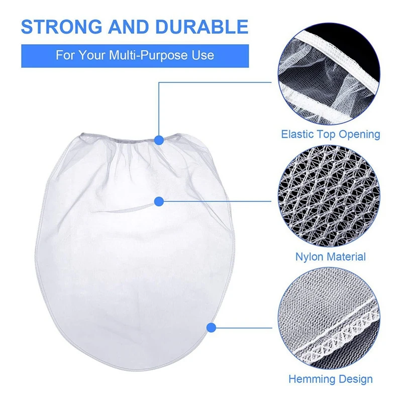 5 Gallon Paint Strainer Bags White Regular Fine Mesh/Elastic Top Bag Strainers For Use With Paint Sprayers