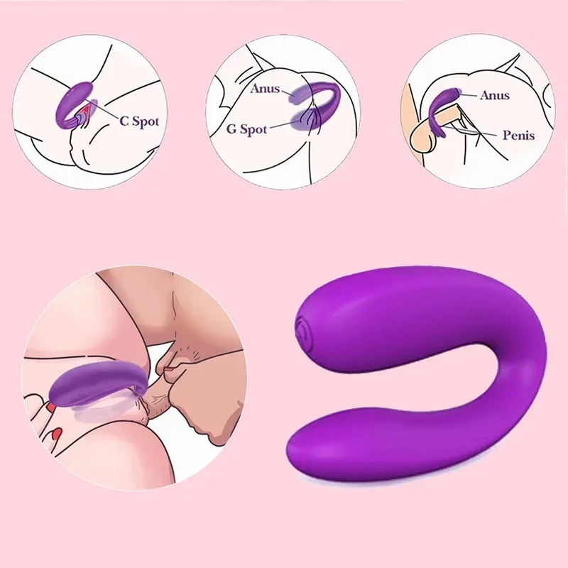 Male and Female Co Vibration Vagina Balls U-shaped Sex Vibrator Couple Use Vibrator G-spot Orgasm Masturbation Products Sex Toys