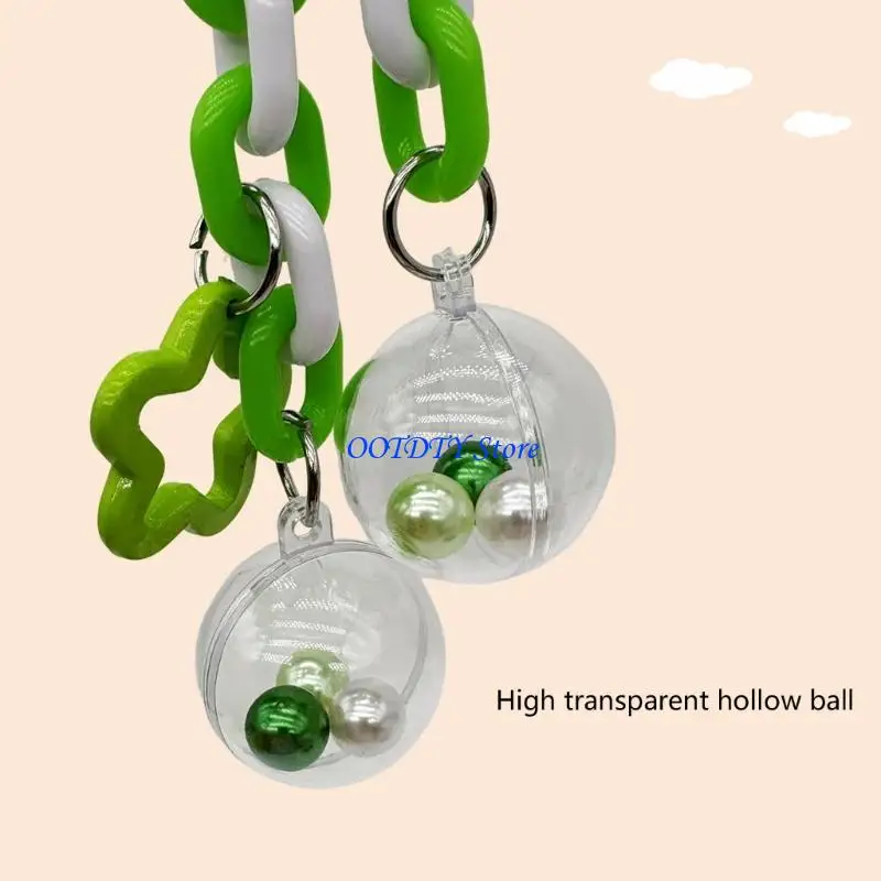 367A Colorful Chewable Hanging Ball Bird Chew Toy With Transparent Ball For Parrots Birds Cage Entertainment And Exercise