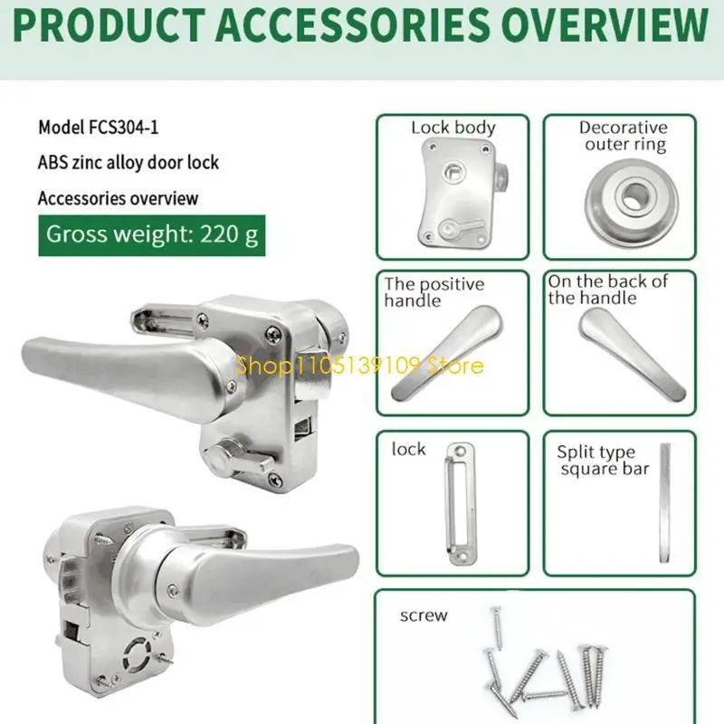 

Reversible Toilet Door Lock Entry System Waterproof Metal Construction For Motorhome Yacht Bathroom
