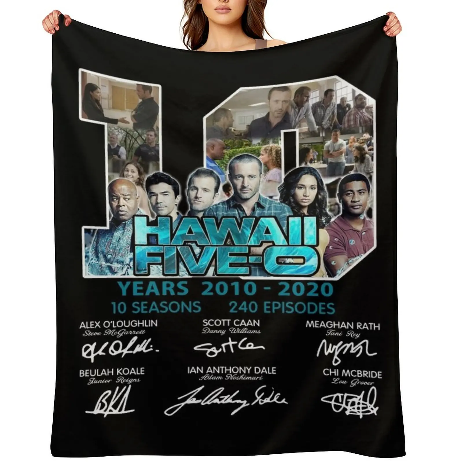 هاواي خمسة O 10 سنوات 2010 2020 التوقيعات قصيرة رمي بطانية دافئة لفصل الشتاء سرير سفر للأطفال منقوشة البطانيات