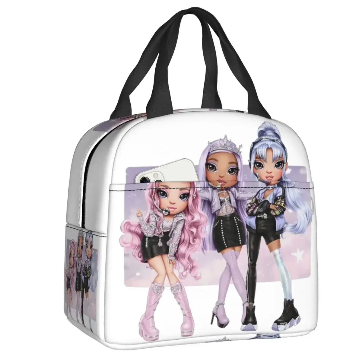 Rainbow High Sisters Insulated Lunch Bag for Women Leakproof RH KPOP Cooler Thermal Bento Box Kids School Children lunchbag