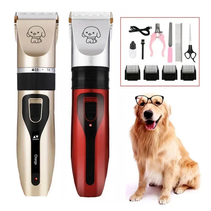 Dog Professional Hair Clipper Electrical Grooming Trimmer for Pets USB Rechargeable Shaver Low Decibel Animals Haircut Machine