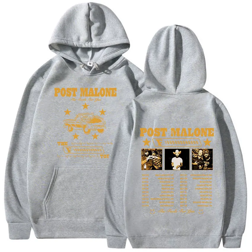 Retro P post M Malones Tour 2024 Album felpa con cappuccio da uomo Hip Hop Fashion Pullover felpa Unisex abbigliamento Casual oversize con cappuccio