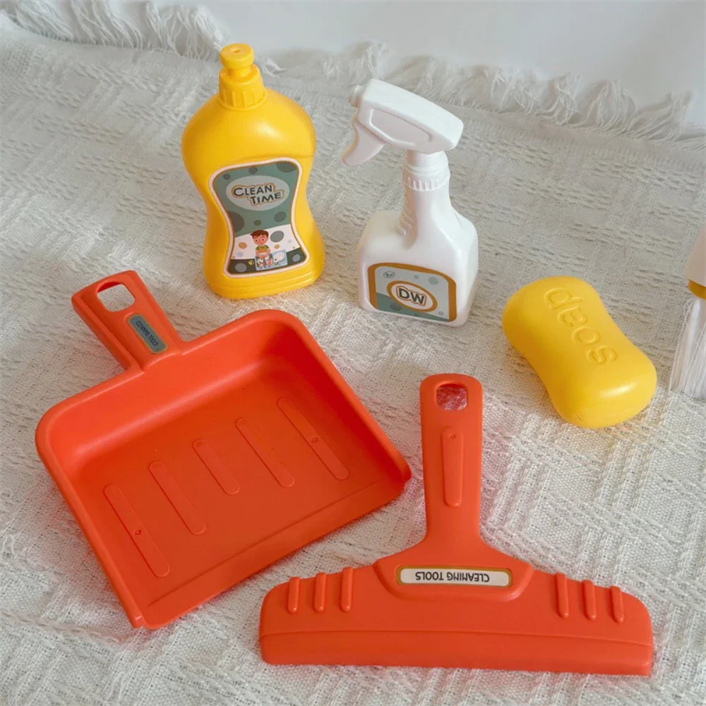 12 stks/set Kids Cleaning Set Huishoudelijk Benodigdheden Kit met Stoffer Bezem Emmer Mop Cleaning Set Speelhuis Speelgoed voor Jongens & Meisjes