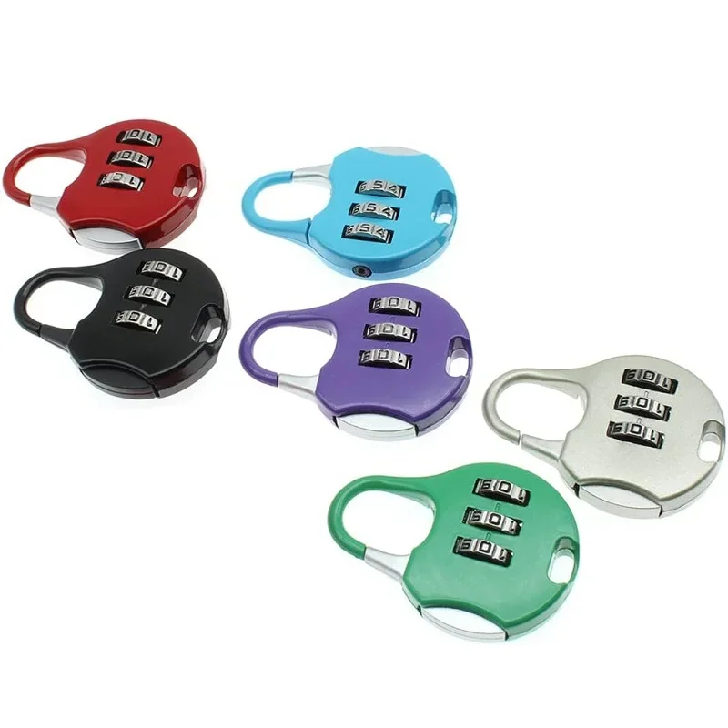 3 Digit Combinations Padlock Safe Cipher Lock Mini Combination Resettable Number Colorful Locks for Suitcases Luggage Cabinets