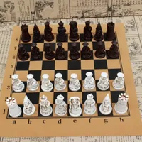 Ancient Chinese Soldiers Chess Set Terracotta Warrior Resin Pieces Strategic Tabletop Game for Family Game Nights Cultural Gift