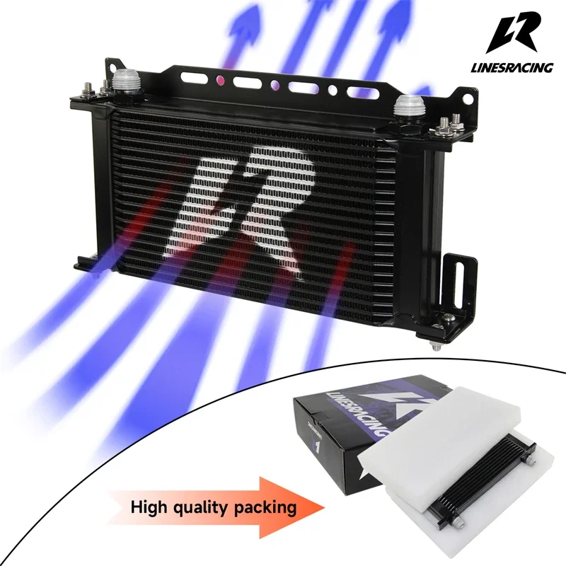 LR 19 Row Engine AN10 Oil cooler W/ 248mm Mounting Bracket Kit Mocal Type Black/Silver