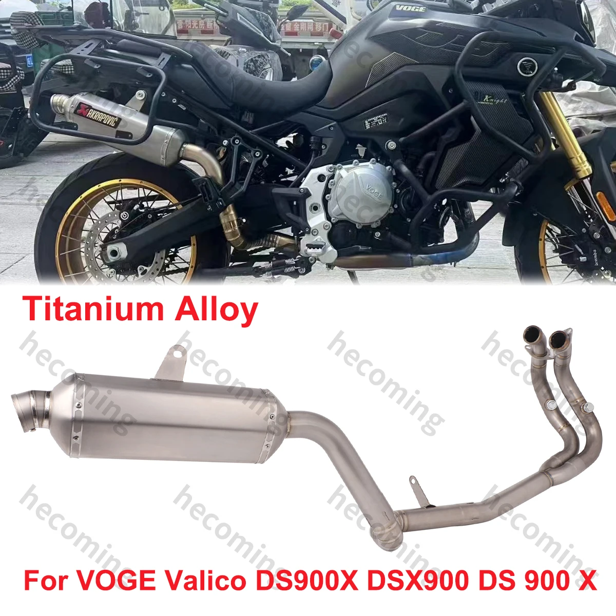 Full Exhaust System For VOGE DS900X 900DS DS900 X 2024 2025 Moto Exhaust Escape Muffler Replace Original Catalyst Titanium Alloy