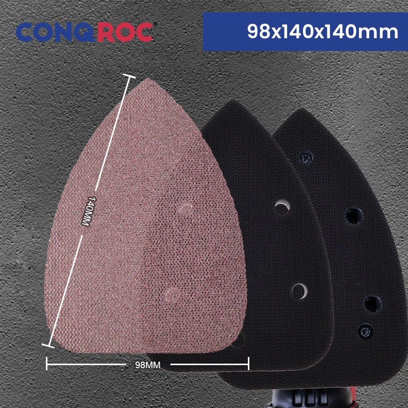 98x140mm Triangle Sanding Sheets Dust Free Mesh Grid Aluminum Oxide Mouse Shape Sanding Pads Hook & Loop 50-Piece Grit P60~1000