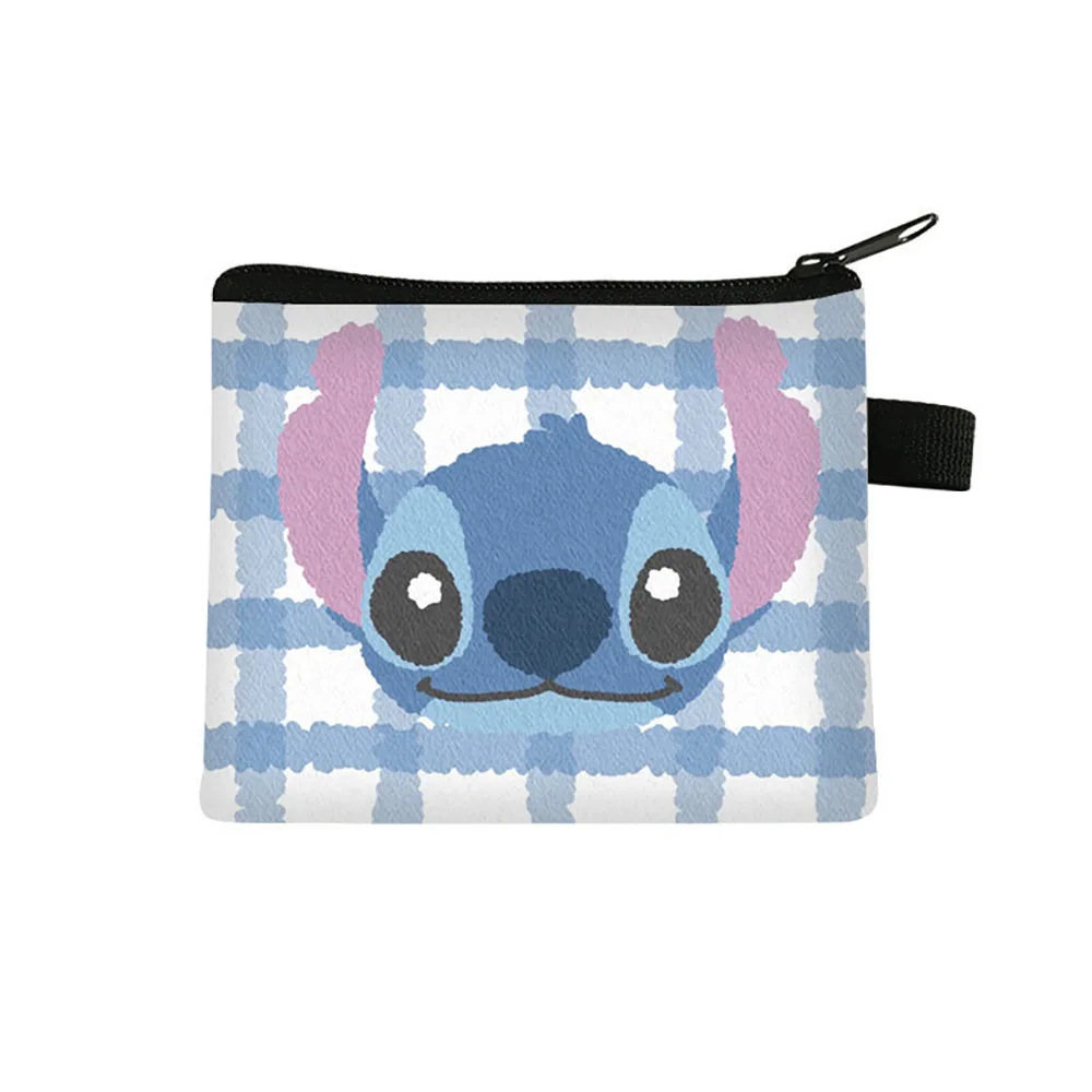 Disney Girl Cartoon Coin Purse Lilo & Stitch Cute Printing Women Wallet Organizer Lipstick Key Storage Bag Children Clutch Bag