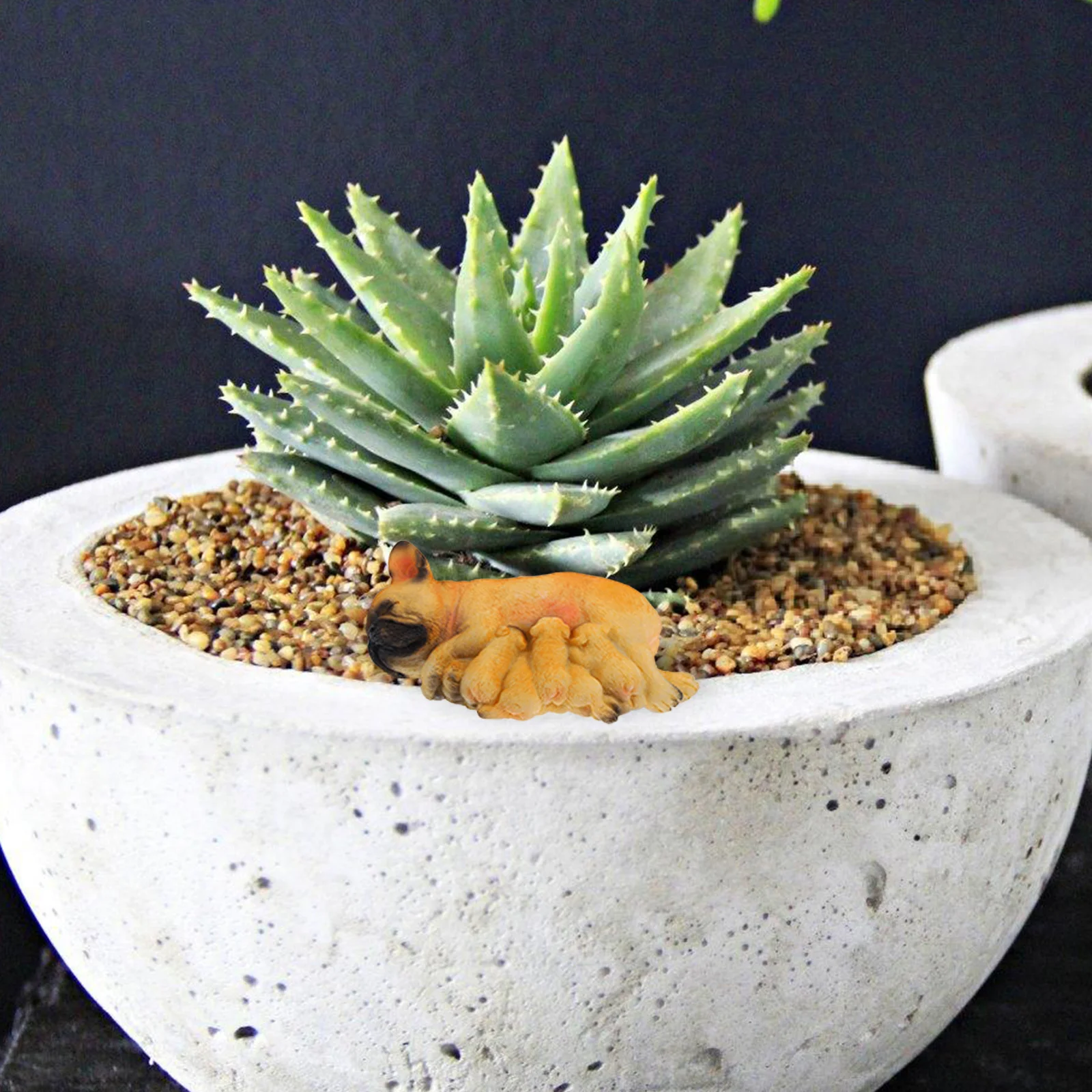 

Miniature Resin French Bulldog Puppy Lifelike Dog Statue Garden Patio Indoor Outdoor Decor Resin Dog Ornament