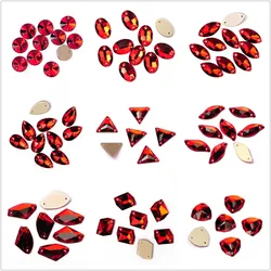 YANRUO Saim Gems All Shape Glass Sewing Applique Crystal Sew On Crystal DIY Strass Garment Leotard Sequin Dress