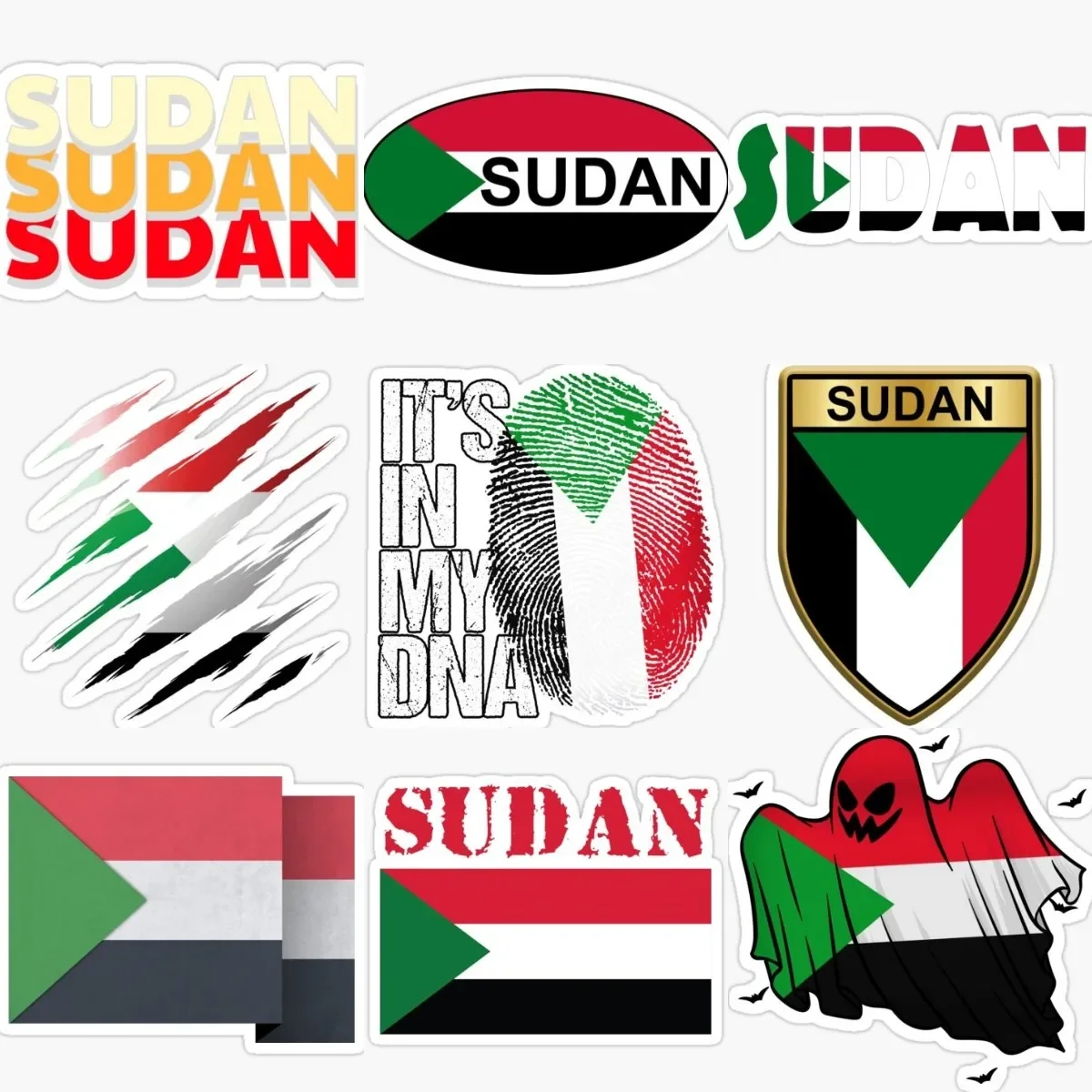 

SD Sudanese Flag Sticker Motorcycle Vinyl Laptop Car Window Truck Bicycle Van Wall Door Glass Helmet Racing Accessories Decal
