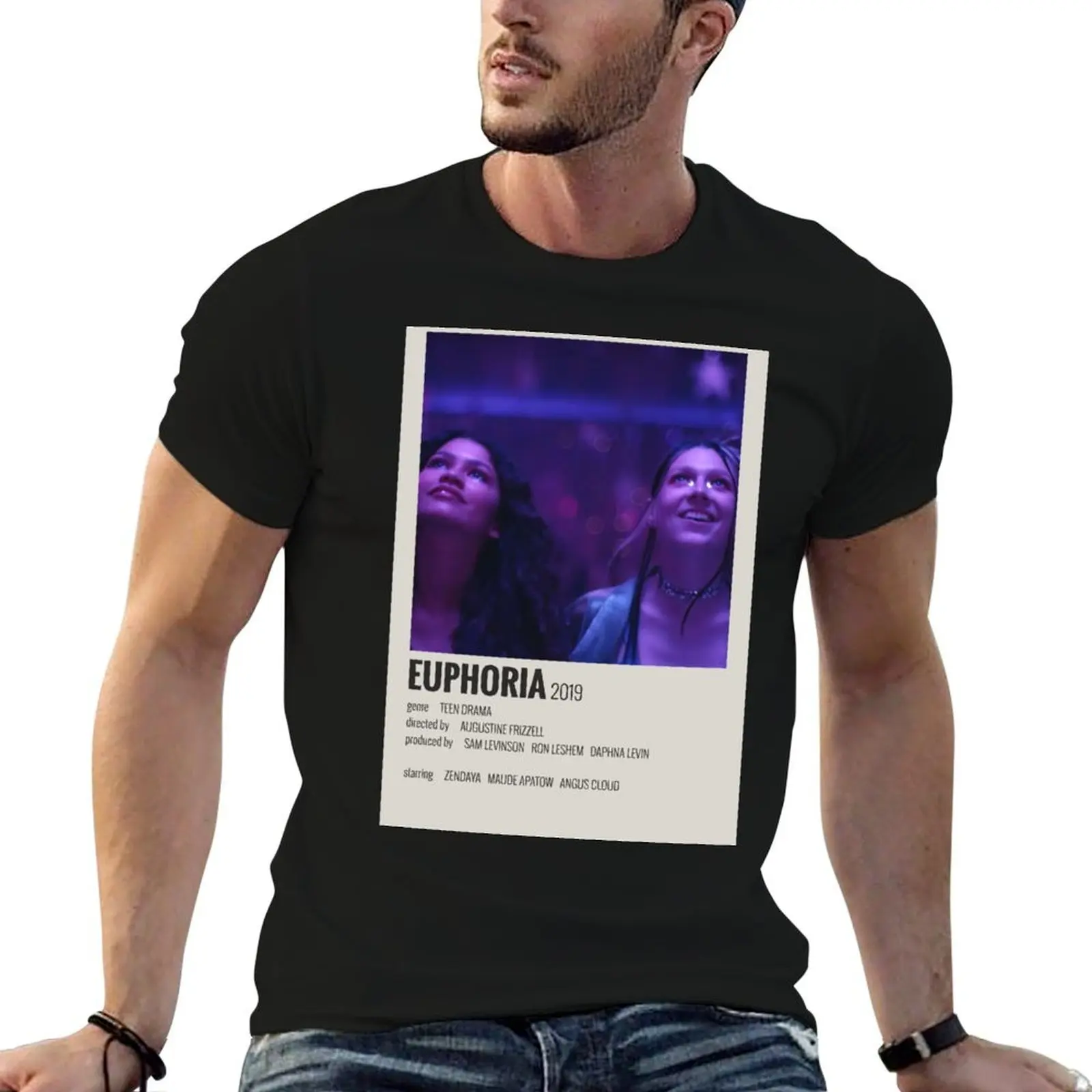 T-shirt Euphoria Poster Basic uni à manches courtes et col rond