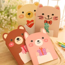 1 Pcs Wholesale Creative Writing Pads Stationery Cute Bear Book Small Animal Notepad Cartoon Portable Notebook Student Prizes