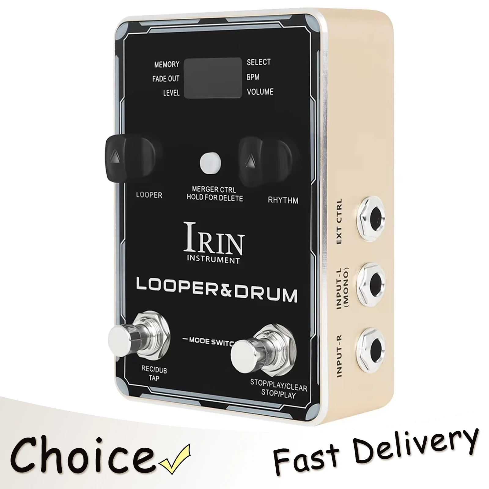 IRIN Guitar Effects Drum Machine Phrase Loop Monoblock Effects Pedal 40 Storage 100 Drum Rhythms 10 Metronomes For Guitar Bass