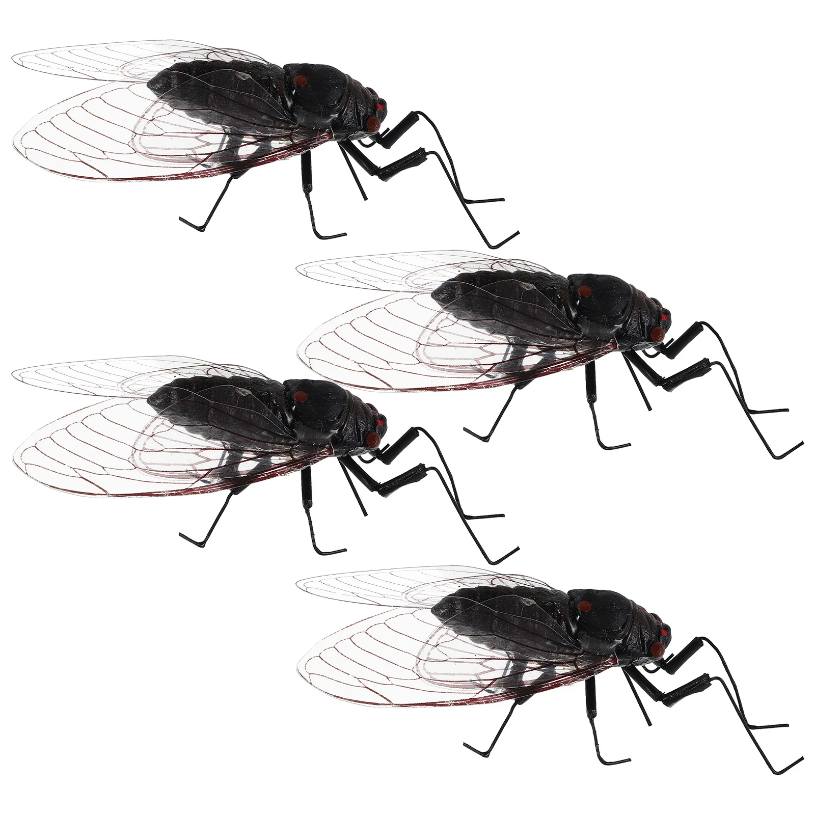 

4pcs Mini Plastic Cicada For Garden Decor Terrarium Ornaments Desktop Decor Landscape Accessories Farm Statues Micro