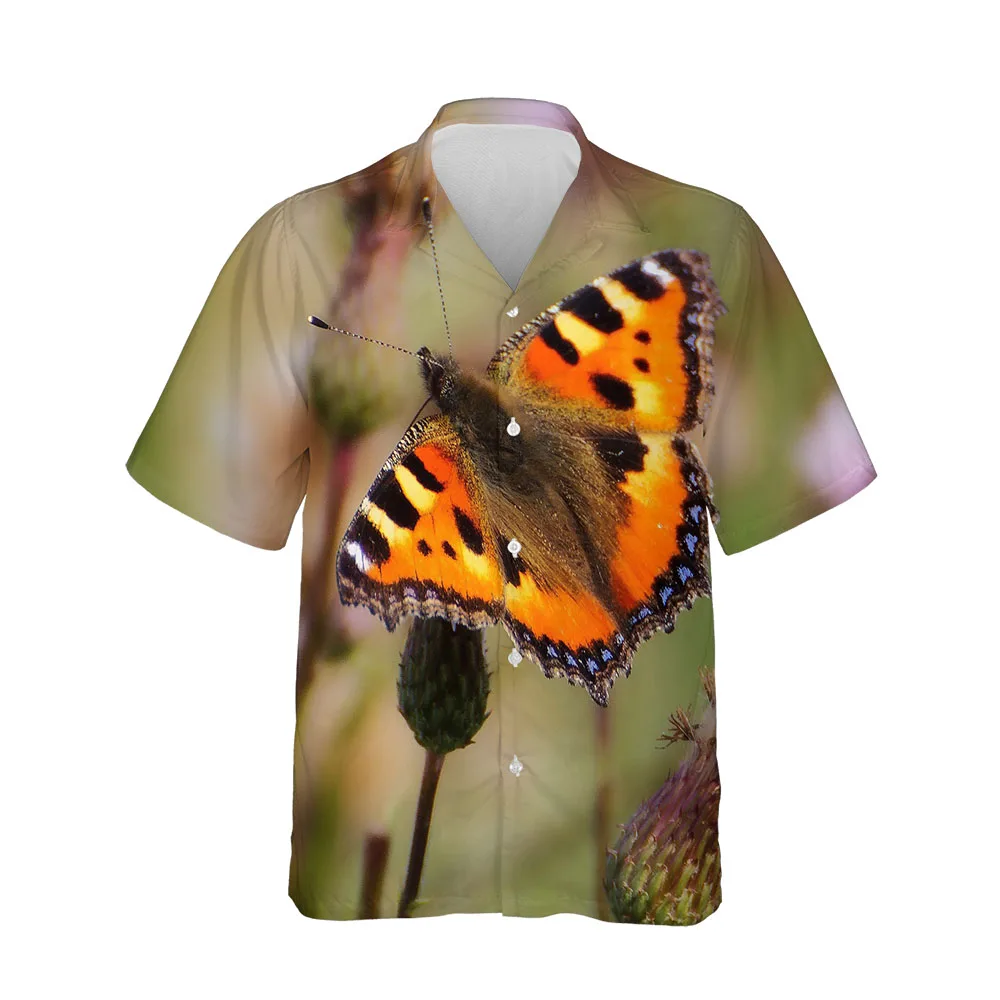 Jumeast New 3D Summer Men Shirt Butterfly Series Mens Hawaiian Shirt Short Sleeve Casual Streetwear Fashion Breathable Blouses