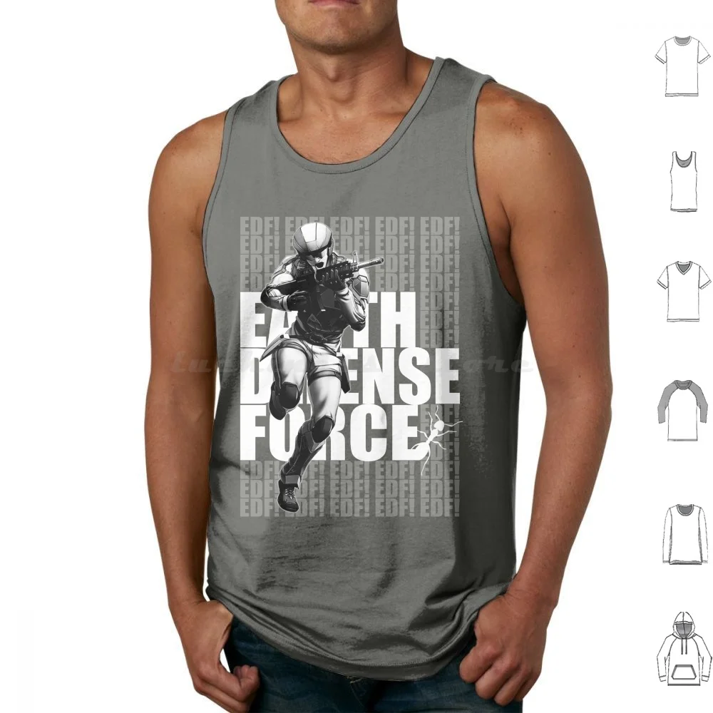 Earth Defense Force ( Edf! )-Ranger / Infantery / 1 Class Tank Tops Print Cotton Earth Defense Force Video Game Farming