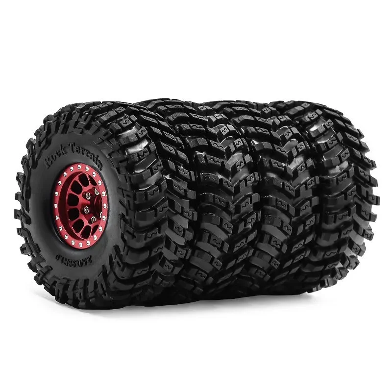 4 stücke 1,0 "Metall Beadlock Rad Reifen Set Für 1/18 RC Crawler Auto TRX4M SCX24 Upgrade Teile Zubehör