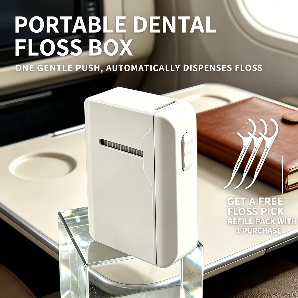 

80 шт. прочных зубных нитей-флоссеров + автоматический портативный диспенсер, средство для ухода за полостью рта для дома, путешествий, офиса