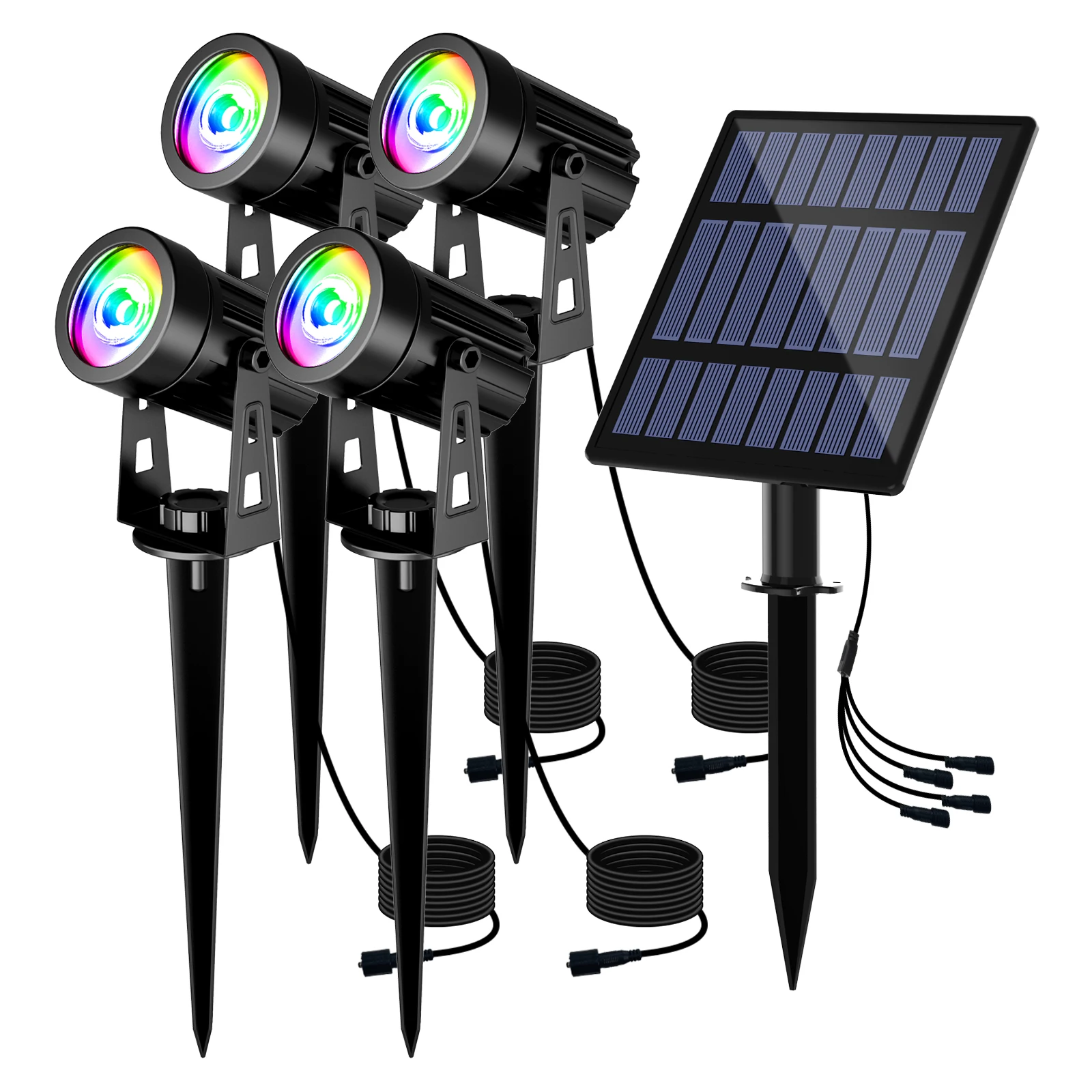 3000K/RGB Solar LED-licht Outdoor Solar Spotlight Solar Garden Light Outdoor IP65 Waterdichte zonne-energie Licht Wandlamp