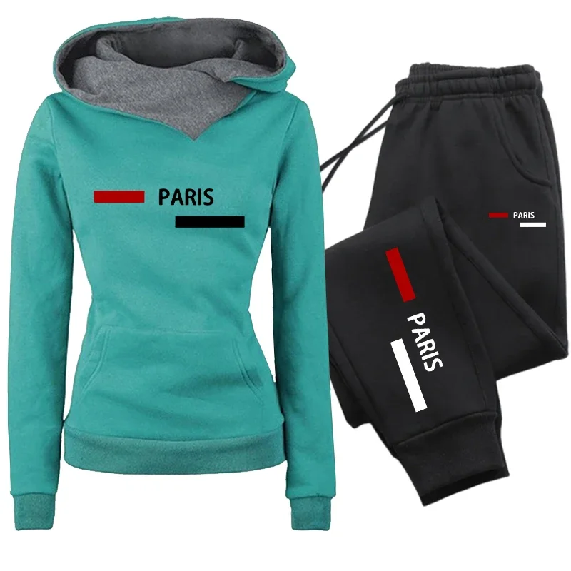Women's Tracksuit Fashion Casual Hoodie Sweatshirts Sweatpants Outdoors Sports Jogging Clothing Autumn Winter Quality Sportswear