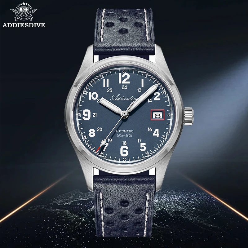 ADDIESDIVE NH35 Watch for Men Luxury Sapphire Glass Waterproof Mechanical Wristwatch Stainless Steel AD2070 Mens Automatic Watch