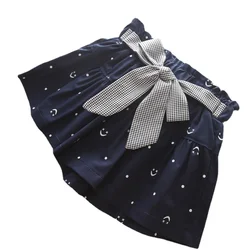 Summer Children Kids Girls Shorts Skirts Skorts Bowknot Waistband Cotton Shorts for Kids Fashion Girls Clothing