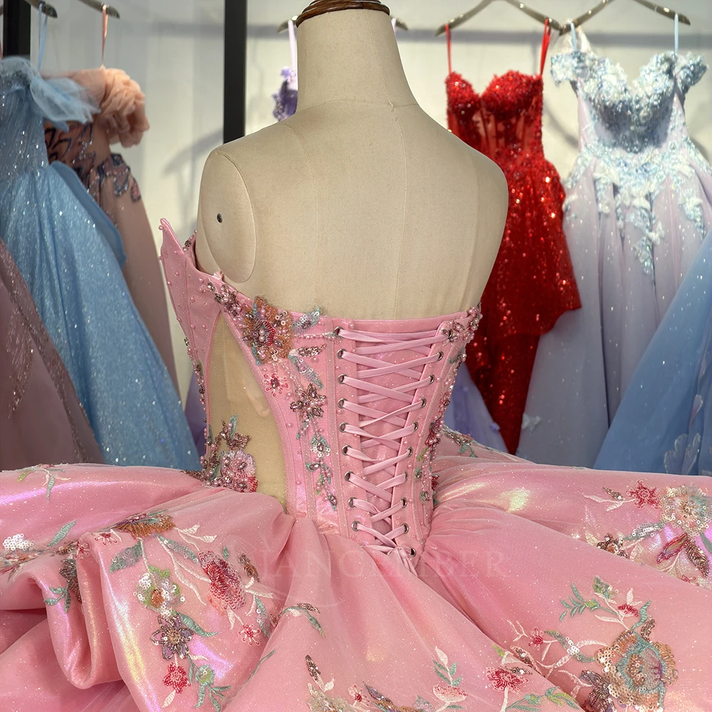 Beading quinceanera vestido 2025 sem alças doce 16 festa de aniversário vestido de baile para menina personalizado vestidos de 15 quinceañera dy6933