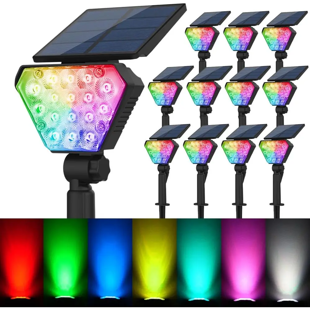 

Color-Changing Outdoor Spotlights, Waterproof Lawn Lights, 12-Pack for Halloween and Garden Illumination