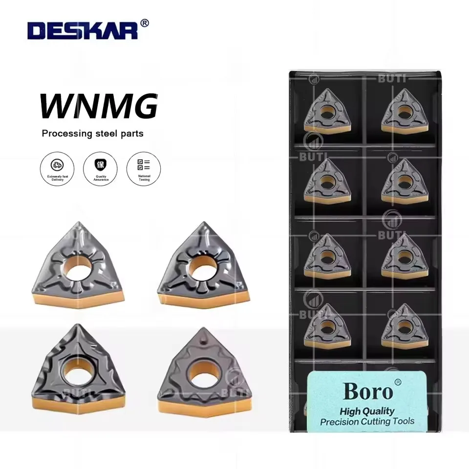 

DESKAR 100% оригинальное качество, двухцветный WNMG080408 080404 080412-TM CM CQ HQ TF9218 для обработки закаленной стали, материал вставки