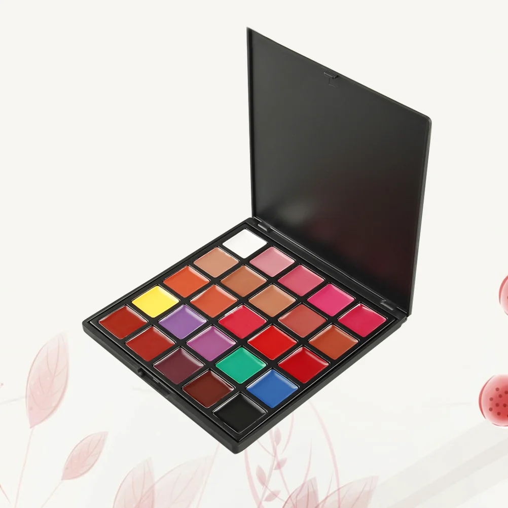 Kit per il trucco con piastra per rossetto lucidalabbra da 25 colori, strumento di bellezza idratante duraturo per donne, ragazze, signore