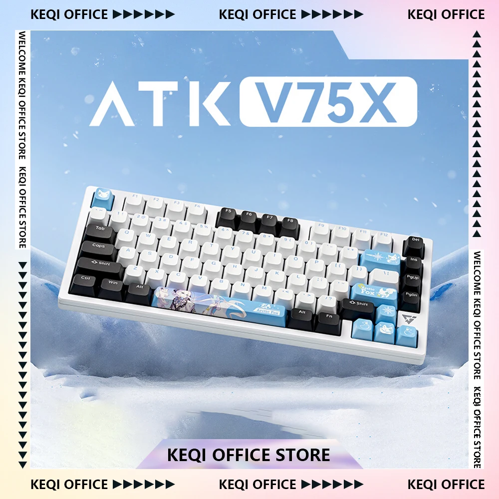 

Atk Vxe V75x/k Механическая клавиатура Bluetooth 2,4 г Беспроводная проводная 3 режима 1 мс Низкая задержка Прокладка с возможностью горячей замены Аксессуары для ПК геймеров
